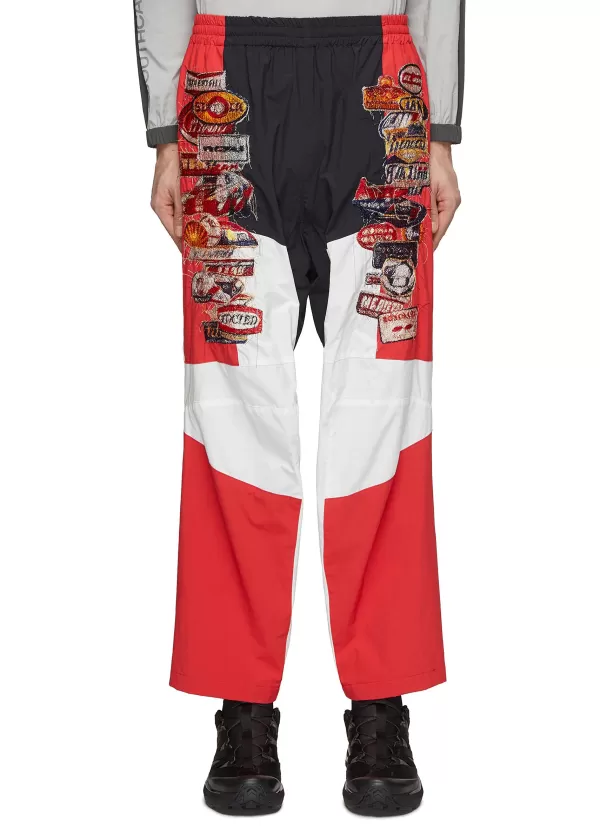 Pants>DOUBLET Ai Racecar Embroidered Patch Track Pants