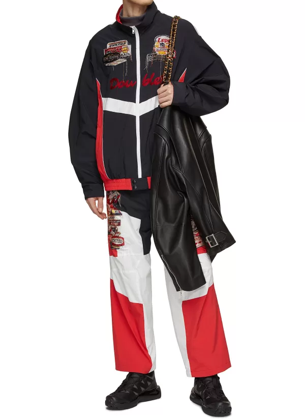 Pants>DOUBLET Ai Racecar Embroidered Patch Track Pants