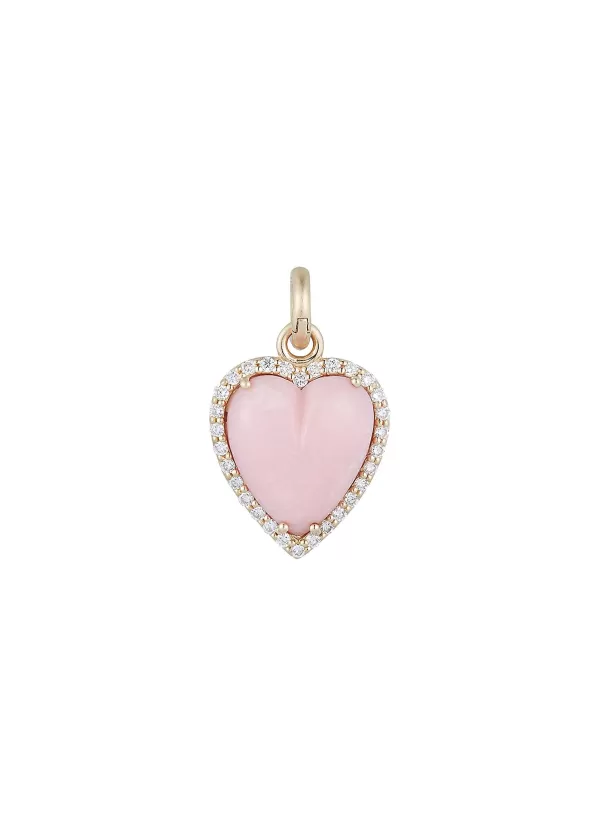 Fine Jewellery>STORROW JEWELRY Alana 14K Gold Pink Opal Diamond Charm