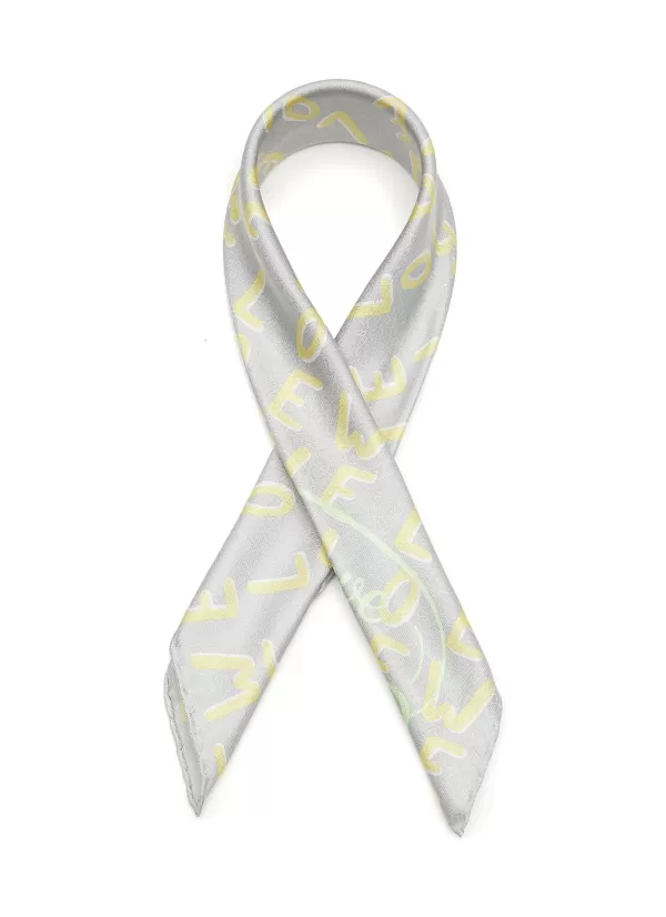 Scarves & Wraps>LOEWE All Over Graffiti Logo Silk Scarf