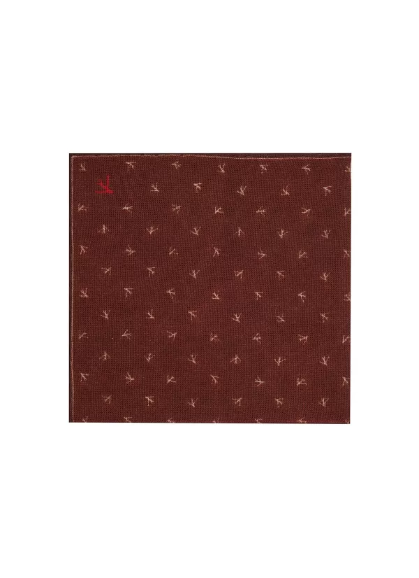 Pocket Squares>ISAIA Allover Logo Print Pocket Square