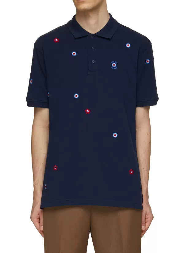 Polos>KENZO Allover Target Embroideries Polo Shirt