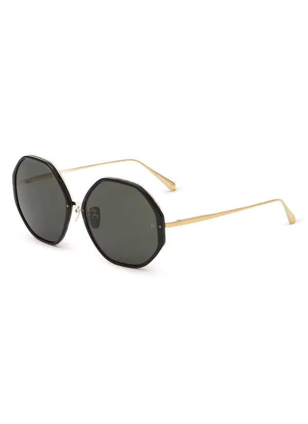 Eyewear>LINDA FARROW Alona Acetate Round Sunglasses