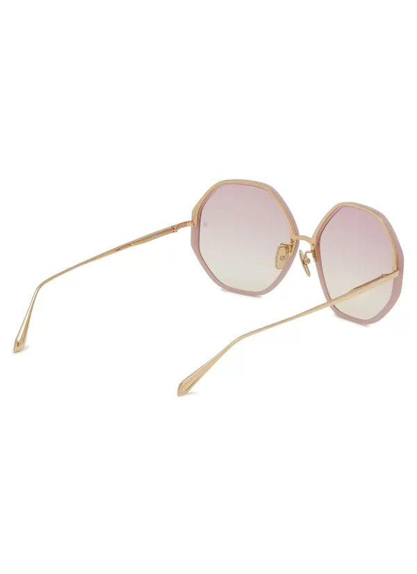 Eyewear>LINDA FARROW Alona Acetate Round Sunglasses