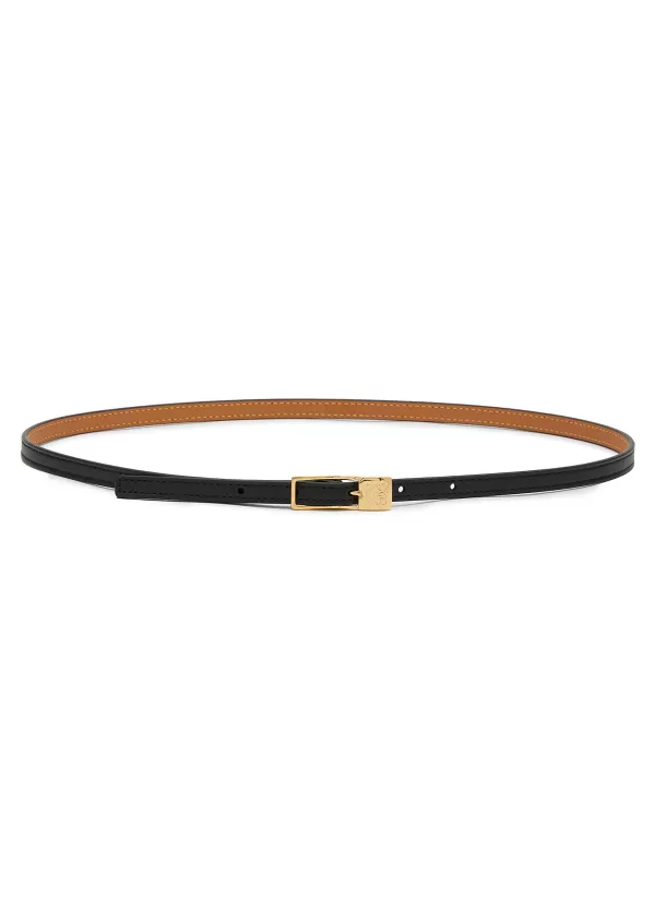 Belts>LOEWE Amazona Padlock Smooth Leather Thin Belt