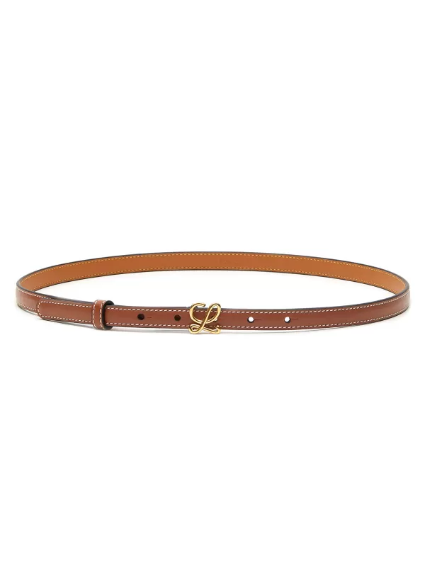 Belts>LOEWE Anagram Buckle Leather Thin Belt