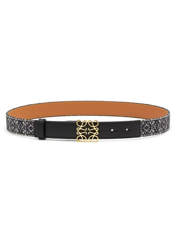 Belts>LOEWE Anagram Jacquard Leather Belt