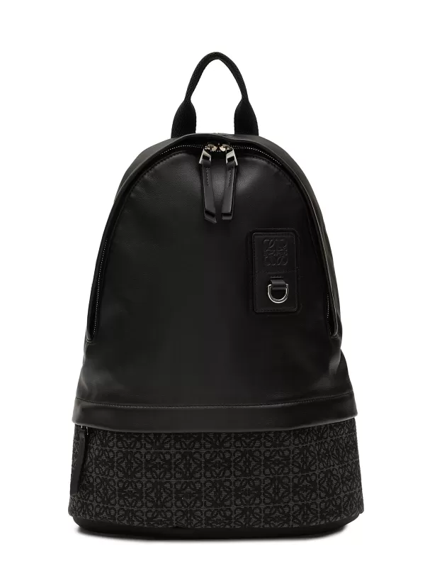 Backpacks>LOEWE Anagram Jacquard Leather Round Slim Backpack