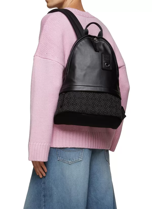 Backpacks>LOEWE Anagram Jacquard Leather Round Slim Backpack