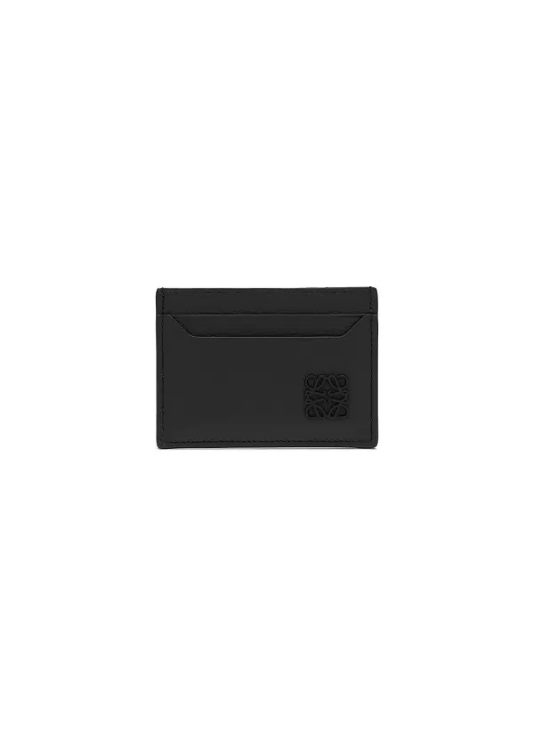 Small Leather Goods>LOEWE Anagram Plaque Pebbled Leather Cardholder