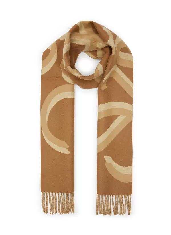 Scarves & Wraps>LOEWE Anagram Wool Cashmere Silk Scarf