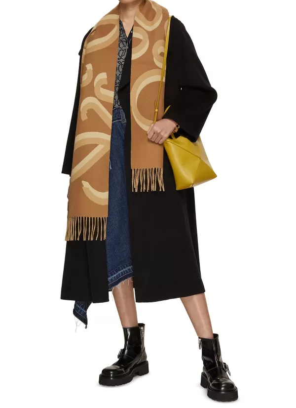 Scarves & Wraps>LOEWE Anagram Wool Cashmere Silk Scarf