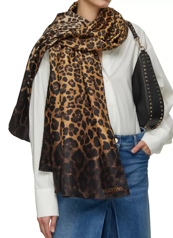 Scarves & Wraps>VALENTINO Animalier Silk Stole