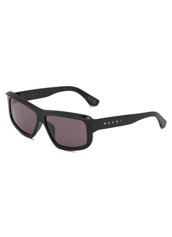 Eyewear>MARNI Annapuma Circuit Acetate Rectangle Sunglasses