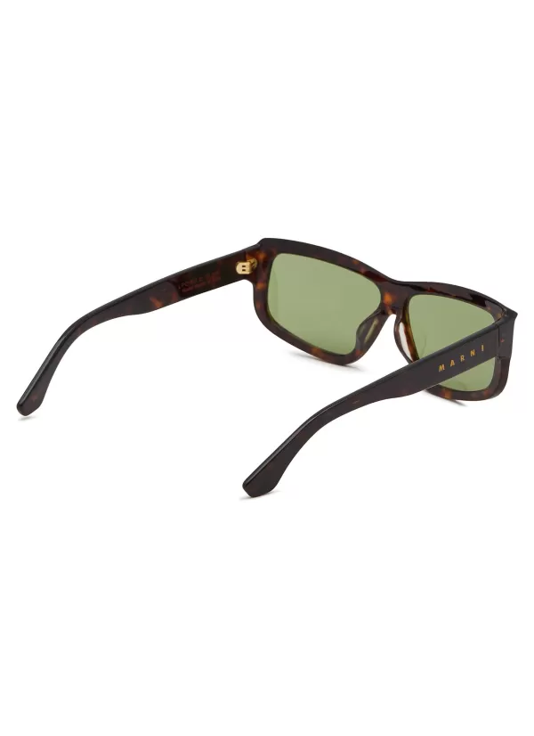 Eyewear>MARNI Annapuma Circuit Acetate Rectangle Sunglasses