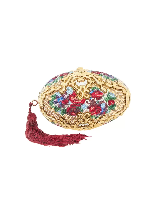 Clutch Bags>JUDITH LEIBER Anniversary Celebration Egg Filigree Savonnerie 1970's Clutch