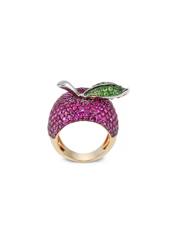 Fine Jewellery>MIO HARUTAKA Apple 18K Rose And White Gold Ruby And Green Garnet Ring
