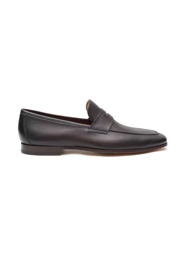 Flats>MAGNANNI Apron Toe Leather Penny Loafers