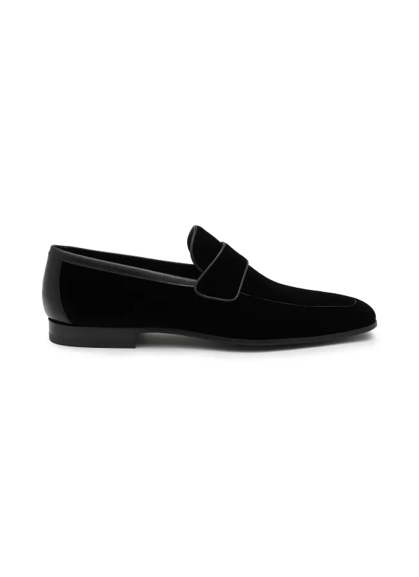 Flats>MAGNANNI Apron Toe Suede Penny Loafers