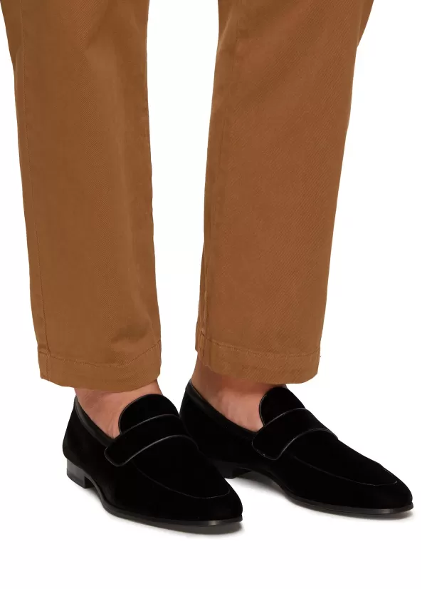 Flats>MAGNANNI Apron Toe Suede Penny Loafers