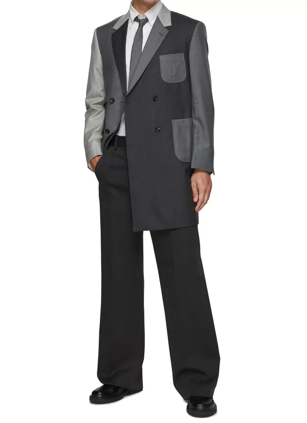 Suits>THOM BROWNE Asymmetrical Wool Blazer