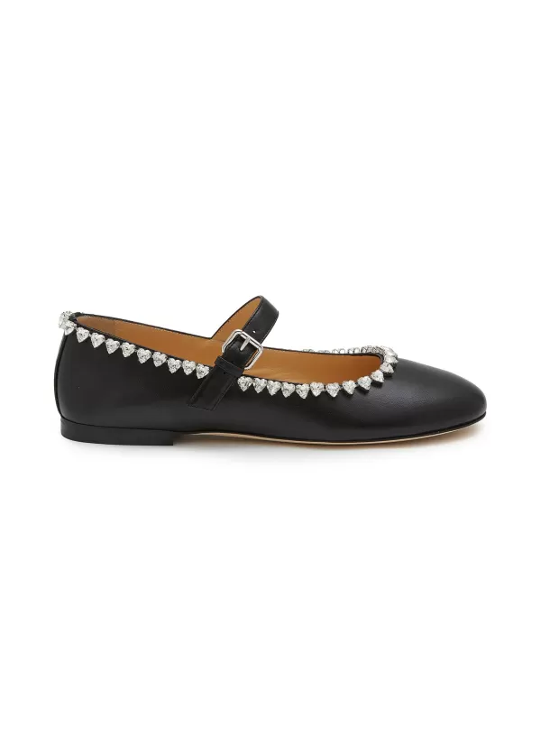 Flats>MACH & MACH Audrey Leather Mary Jane Ballerina Flats