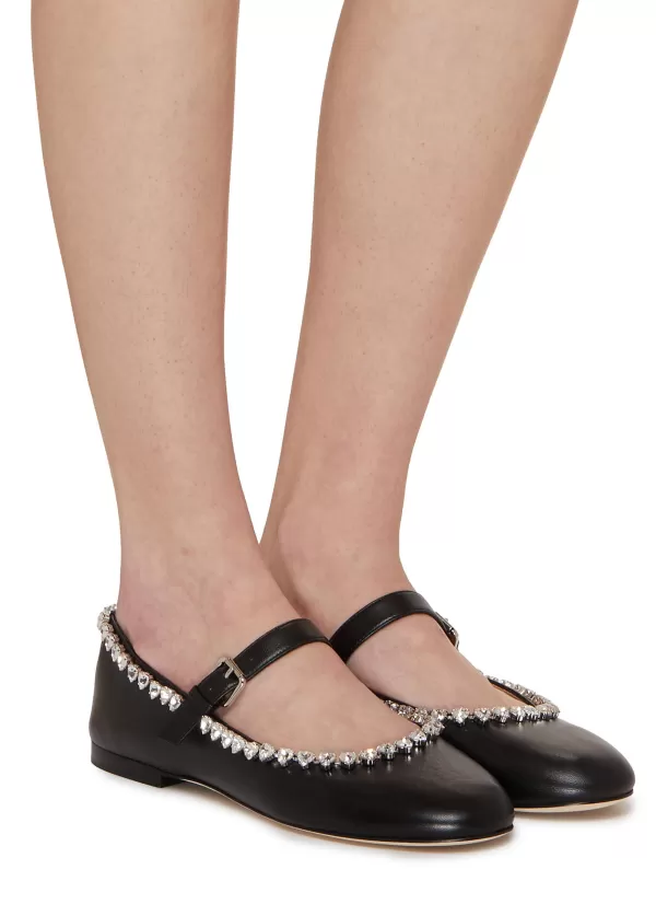 Flats>MACH & MACH Audrey Leather Mary Jane Ballerina Flats