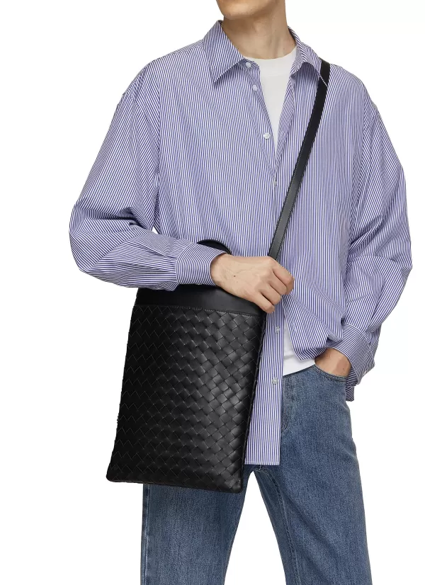 Tote Bags>BOTTEGA VENETA Avenue Intreciciato Leather Laptop Case