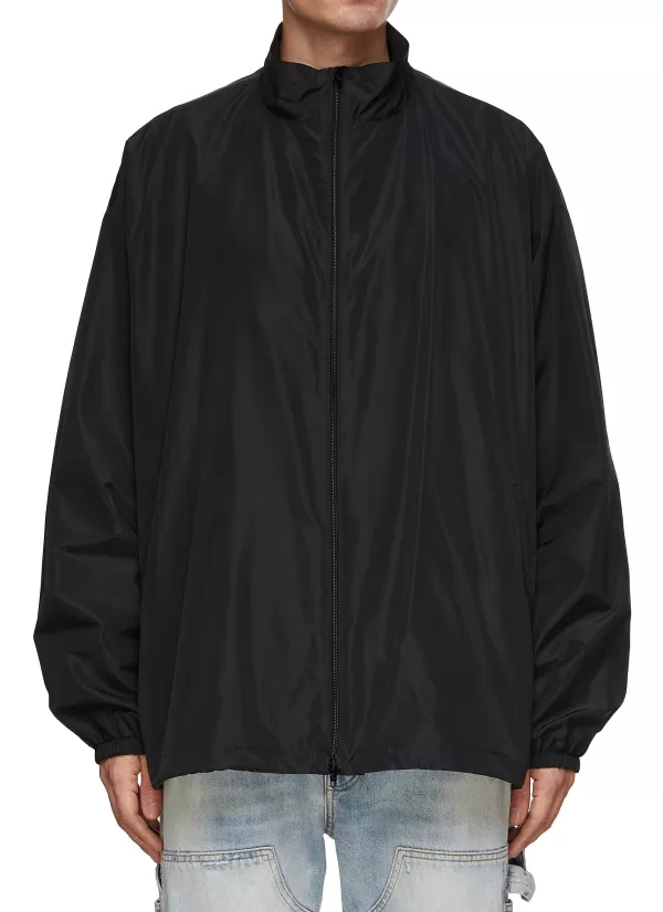 Jackets>BALENCIAGA Back Logo High Neck Oversized Track Jacket