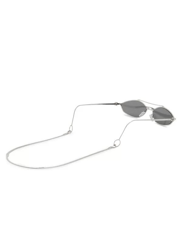 Eyewear>FENDI Baguette Oval Metal Frame Sunglasses