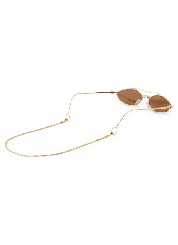 Eyewear>FENDI Baguette Oval Metal Frame Sunglasses