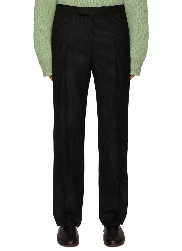 Pants>THE ROW Baird Pinstripe Wool Pants