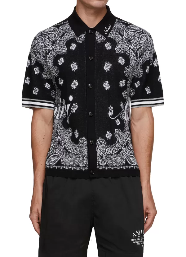 Polos>AMIRI Bandana Polo Shirt