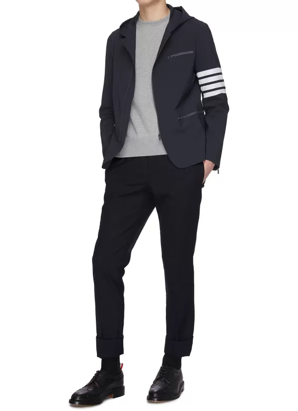 Pullovers & Hoodies>THOM BROWNE Bar Stripe Crewneck Sweatshirt