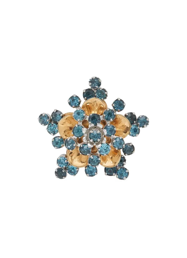 Vintage Accessories>* Barclay Gold Tone Blue Diamante Brooch