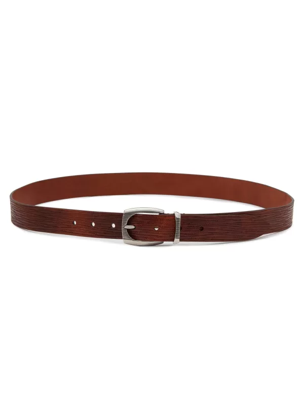 Belts>BRUNELLO CUCINELLI Bark Effect Leather Belt