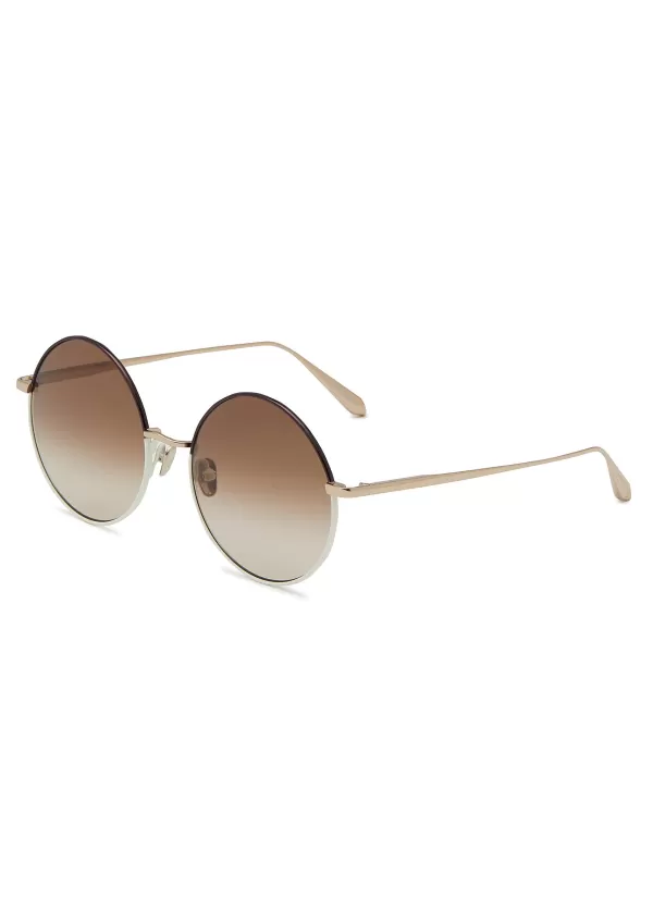 Eyewear>LINDA FARROW Bea Titanium Acetate Round Sunglasses