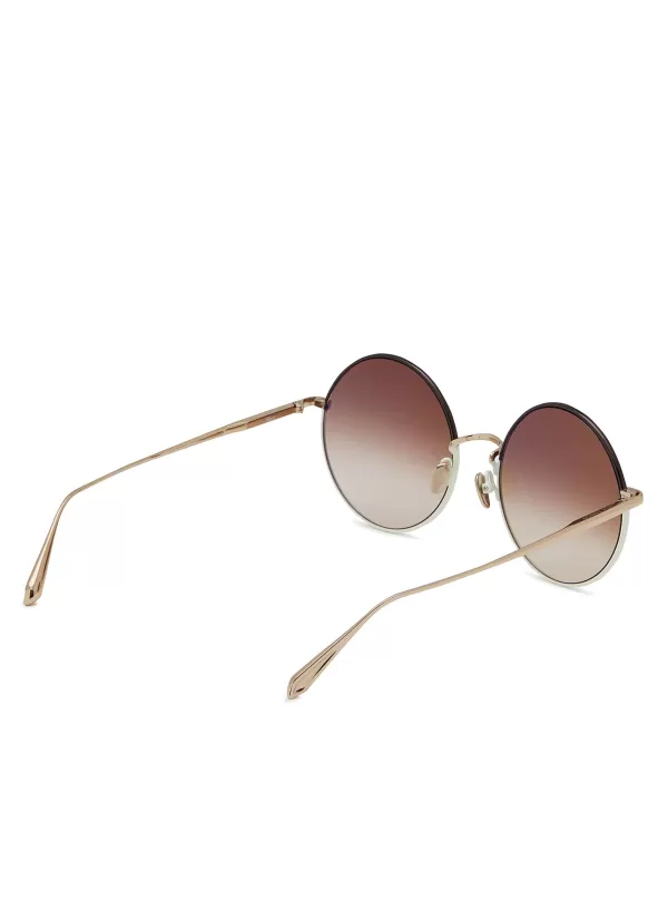 Eyewear>LINDA FARROW Bea Titanium Acetate Round Sunglasses