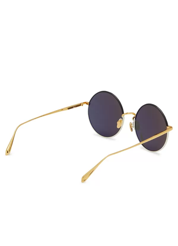 Eyewear>LINDA FARROW Bea Titanium Acetate Round Sunglasses