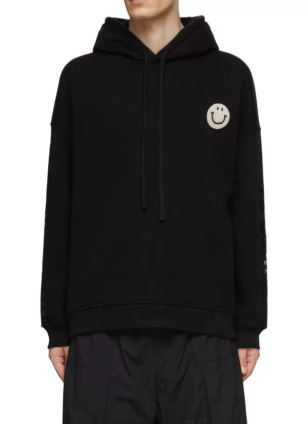 Pullovers & Hoodies>JOSHUA’S Beaded Smiley Face Hoodie