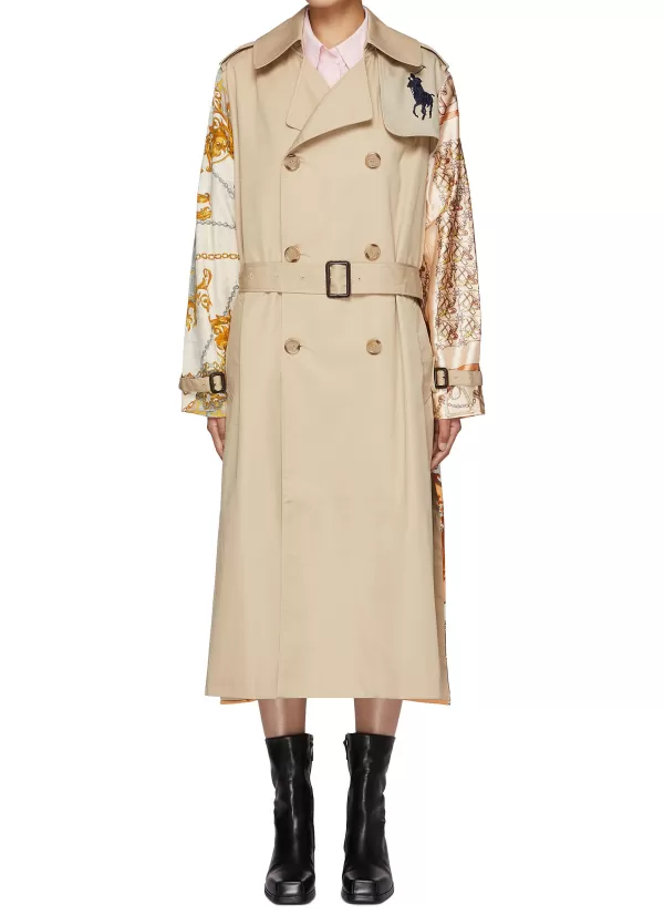 Coats>DRY CLEAN ONLY Belted Floral Print Trench Coat