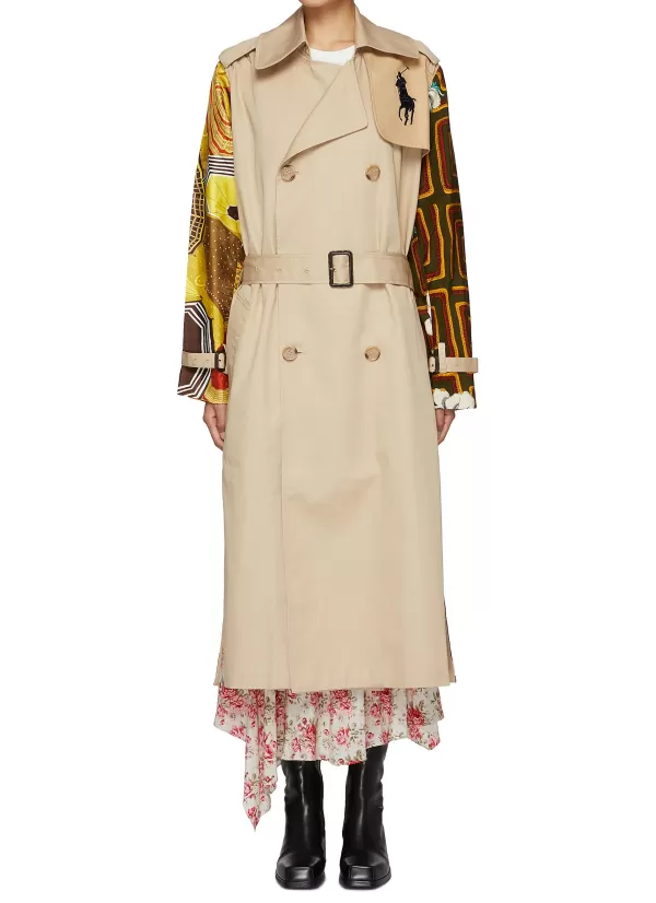 Coats>DRY CLEAN ONLY Belted Floral Print Trench Coat