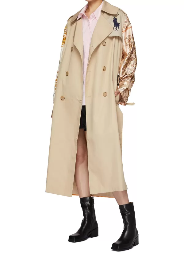 Coats>DRY CLEAN ONLY Belted Floral Print Trench Coat