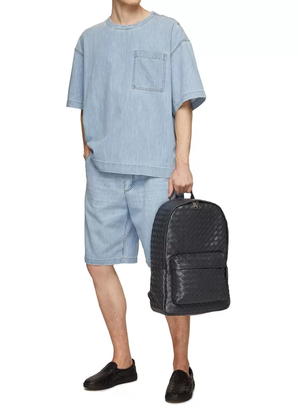 Pants>BOTTEGA VENETA Belted Light Bleach Denim Shorts