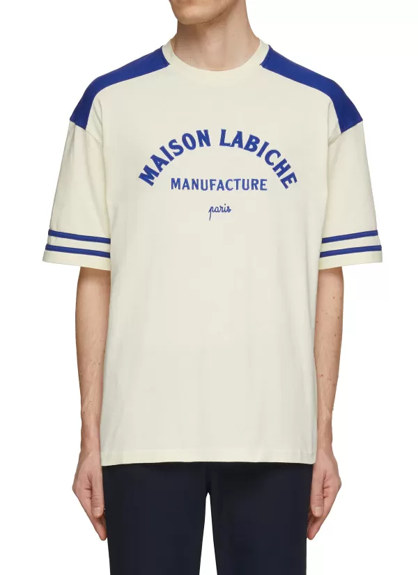 T-Shirts>MAISON LABICHE Bicolour Football Cotton T-Shirt