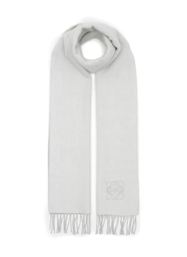 Scarves & Wraps>LOEWE Bicoloured Wool Cashmere Blend Fringed Scarf