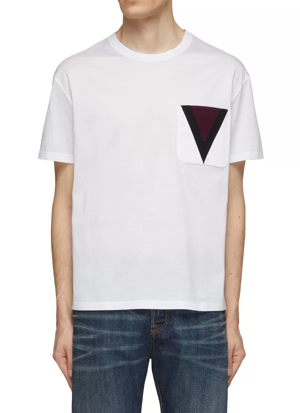 T-Shirts>VALENTINO Big V Pocket T-Shirt