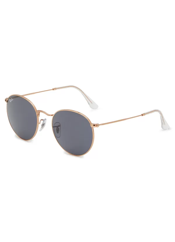 Eyewear>RAY BAN Blue Lens Metal Round Sunglasses