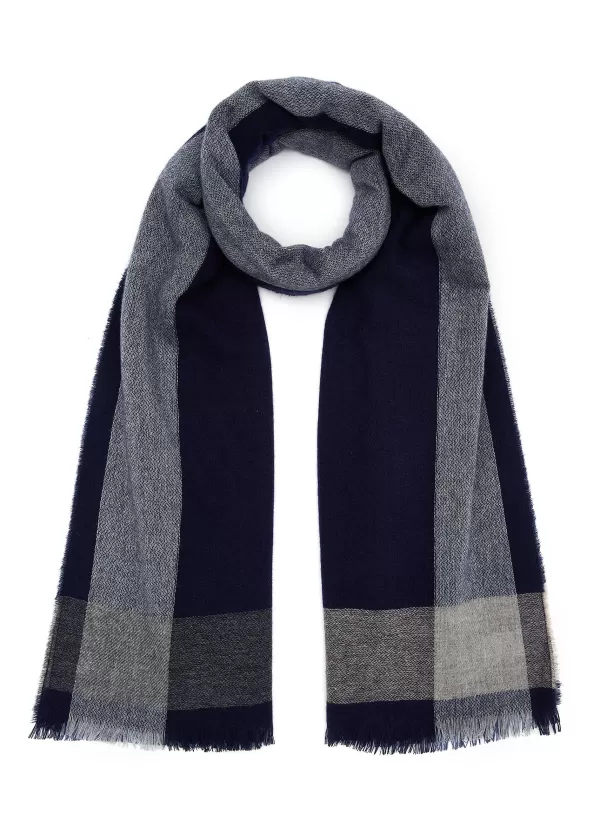 Scarves>JOHNSTONS OF ELGIN Boarder Cashmere Scarf