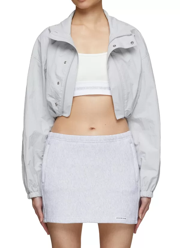 Jackets>ALEXANDER WANG Bolero Track Jacket With Elastic Bra Top